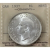 Silver $1 1937 ICCS MS65