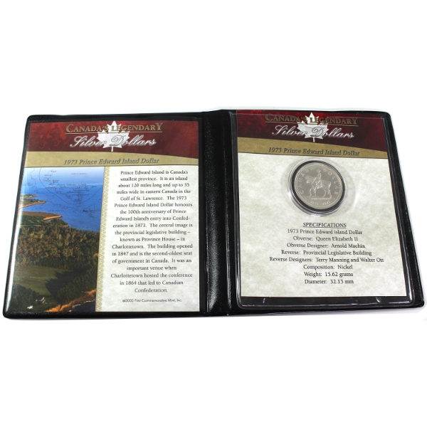 1973 Prince Edward Island Nickel Dollar in First Commemorative Mint Holder