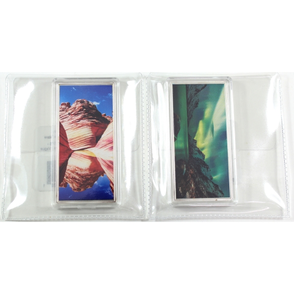 Cook Islands 2016 25-cent Beauty in Nature- The Northern Lights & The Wave Coloured Coins. 2pcs