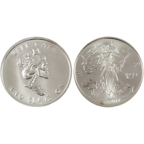 2x 1oz Silver Shield & Zombucks Currency of the Apocalypse .999 Fine Silver Rounds. 2pcs