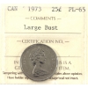 Image 1 : 25-cent 1973 Large Bust ICCS PL65