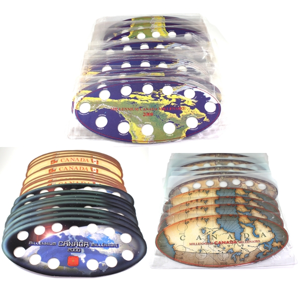 *EMPTY Dealer Lot of 66x Assorted Millennium 25-cent Collection Boards & Year Set Holders. 66pcs