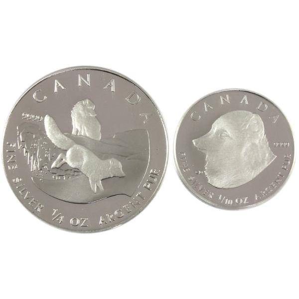 0.35oz Lot Total! 1/4 & 1/10oz 2004 Arctic Fox Fractional Set Coins. 2pcs. (Tax Exempt)