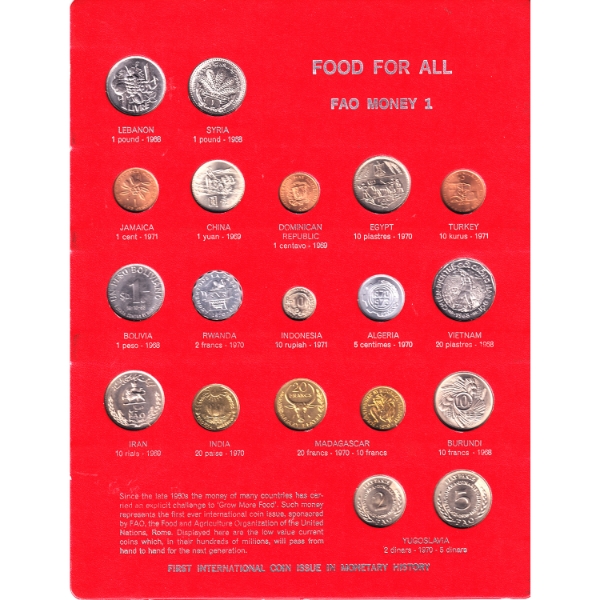 World 1968-1975 The Official Food and Agriculture Organization Coin Collection of the United Nations