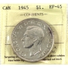 Image 1 : Silver $1 1945 ICCS EF45