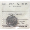 Image 1 : 5-cent 1937 ICCS MS65