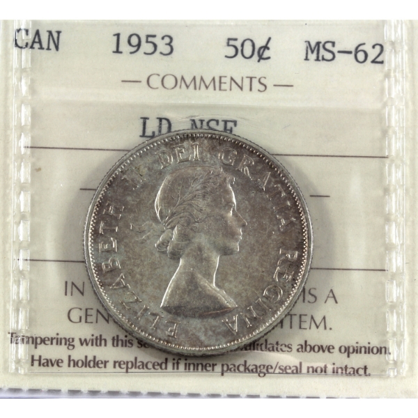50-cent 1953 LD NSF ICCS MS62