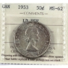 Image 1 : 50-cent 1953 LD NSF ICCS MS62