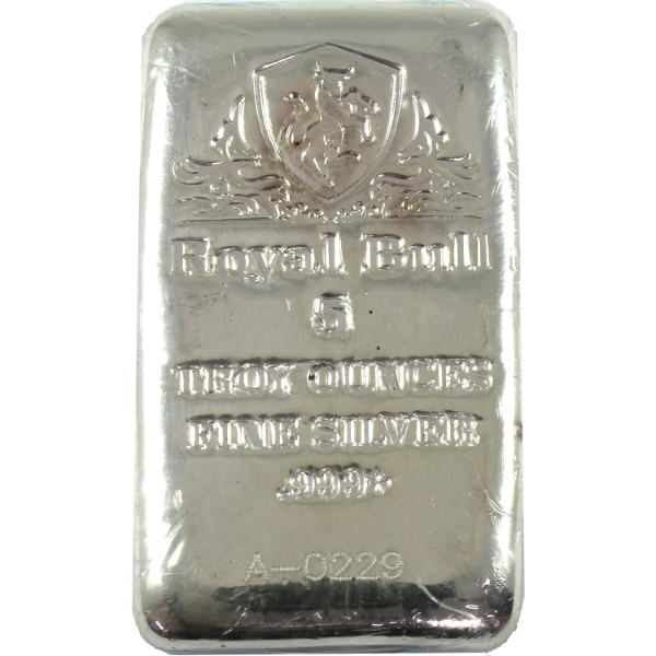 5oz Royal Bull .999+ Fine Silver Bar, Sealed! (Tax Exempt)