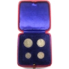 Image 1 : Great Britain Maundy Set 1945 King George VI 4pc Sterling Silver in Original Case