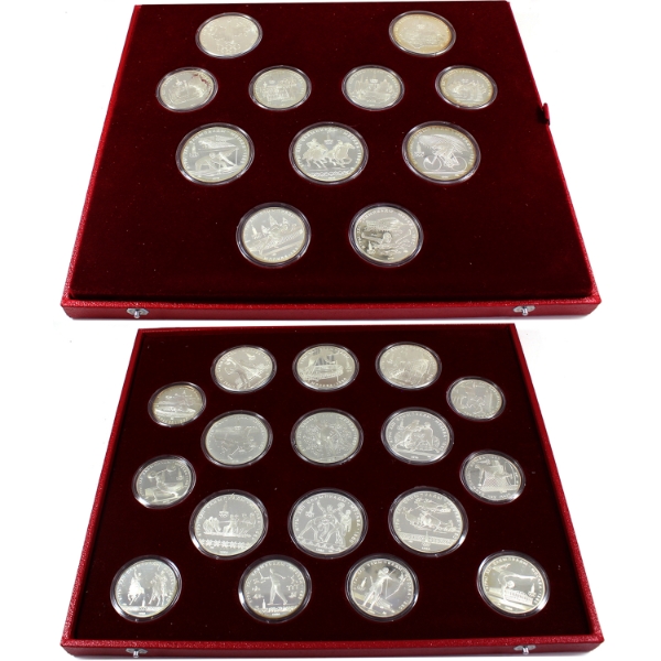 Russia 1980 Moscow Olympics 28-Coin Silver Proof Set in Original Box