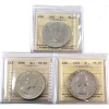Image 1 : Silver $1 1957, 1958, & 1959 ICCS PL65. 3pcs.