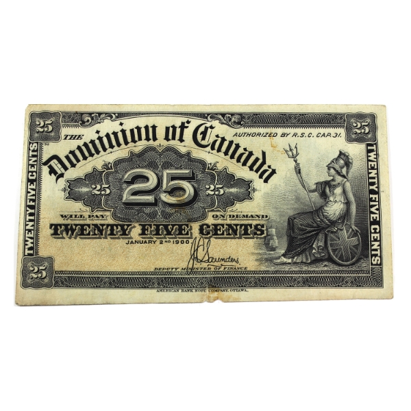 DC-15c 1900 25-cent 'Shinplaster' EF Saunders