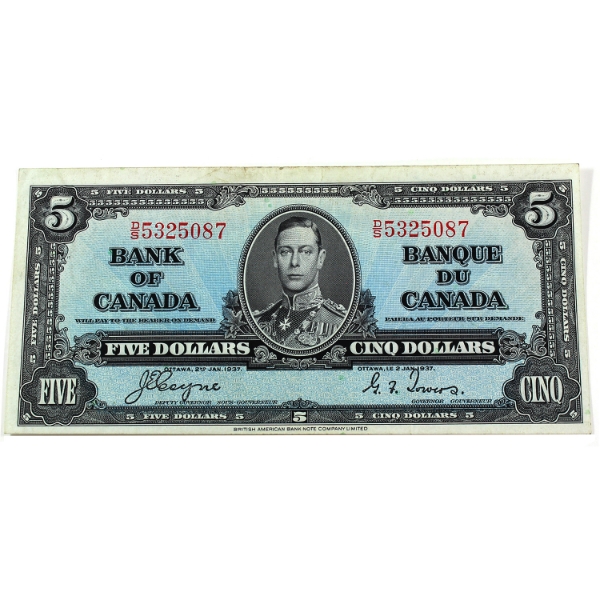 BC-23c 1937 $5 AU Coyne-Towers SN: D/S5325087