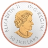 Image 3 : 2021 $50 Maple Leaves in Motion 5oz .9999 Fine Silver Coin w/ Yellow & Rose Gold Plating 