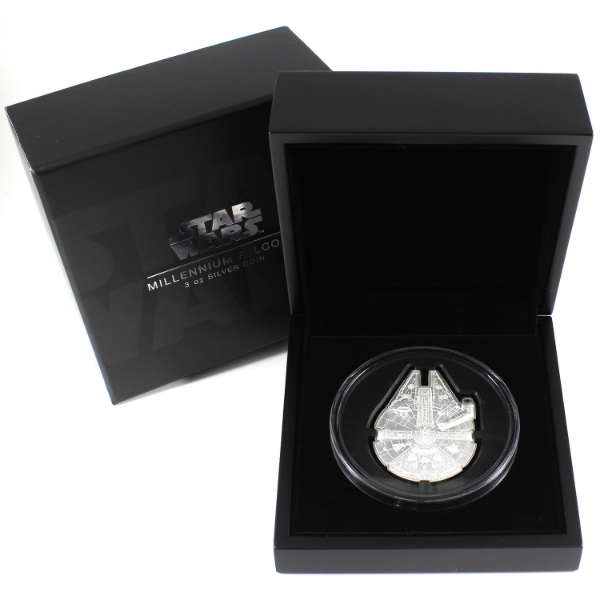 Niue Silver 2022 $5 Star Wars- Millennium Falcon 3oz .999 Fine Silver Coin (Tax Exempt)