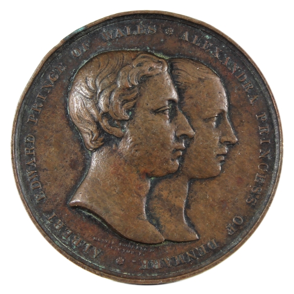 Great Britain 1863 Prince Albert & Princess Alexandra Wedding Medal 121.5g-Copper, 63mm