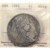 Image 1 : Silver $1 1965 SB B5 (Type 2) ICCS MS65