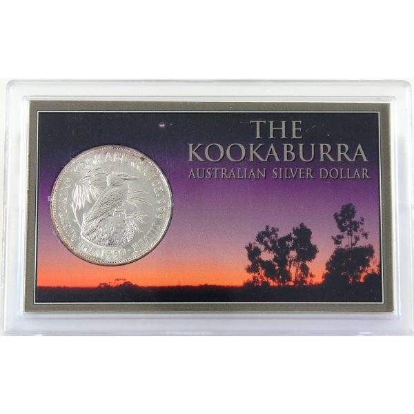 Australia Silver 1990 $5 Kookaburra 1oz .999 Fine Silver Dollar (Tax Exempt)