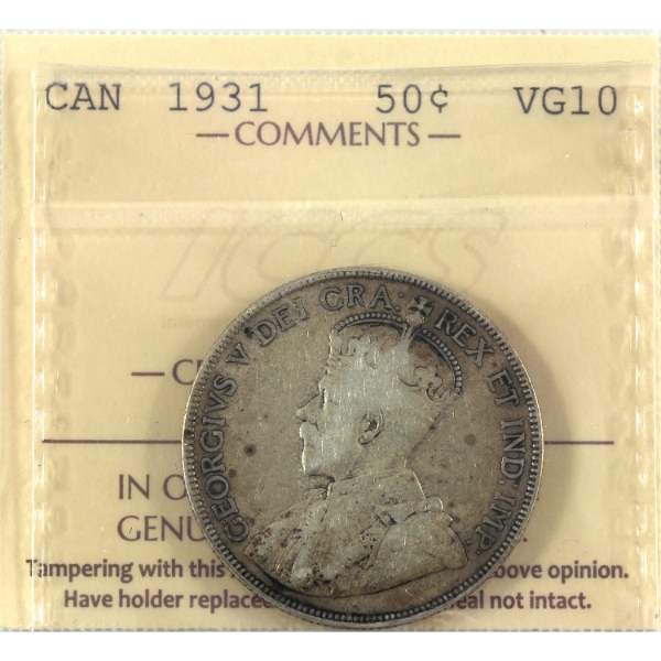 50-cent 1931 ICCS VG10