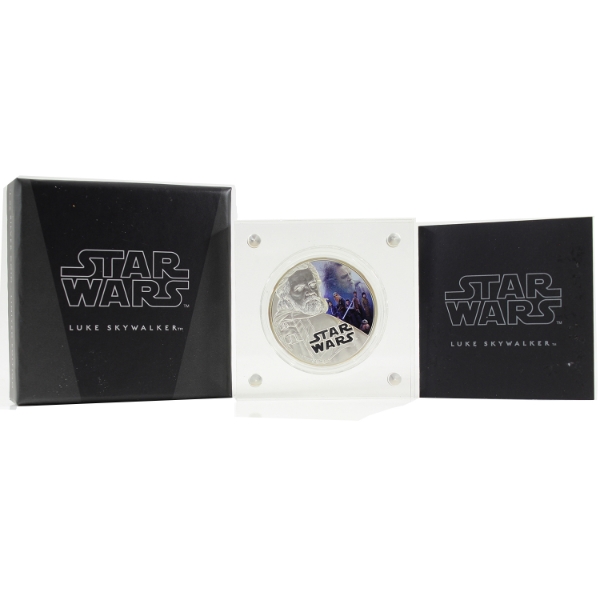 Niue Silver 2017 $2 Star Wars Luke Skywalker 1oz .999 Fine Silver Proof Coloured Coin