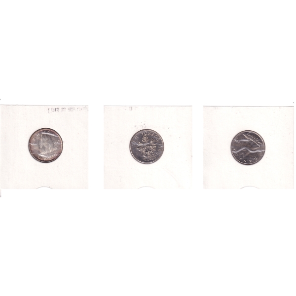 Test Token 1965 10-cent and for Comparison a 1965 Silver 10-cent & 1968 Nickel 10-cent. 3pcs