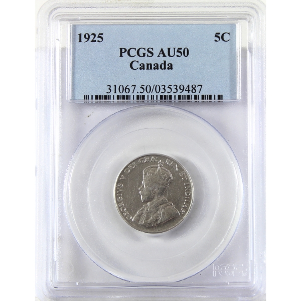 5-cent 1925 PCGS AU50