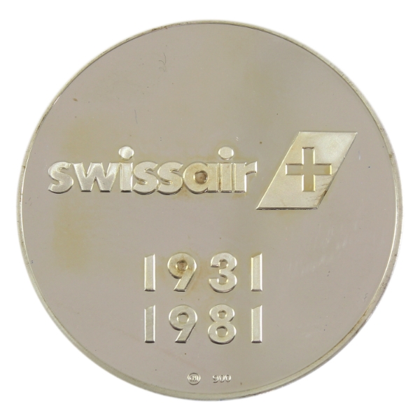 Valcambi 1931-1981 Swissair 50th Anniversary Silver Round in Original Packaging