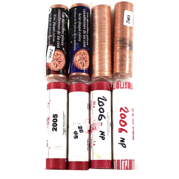 1-cent 2003-2012 Rolls of 50pcs. 8 Rolls. 