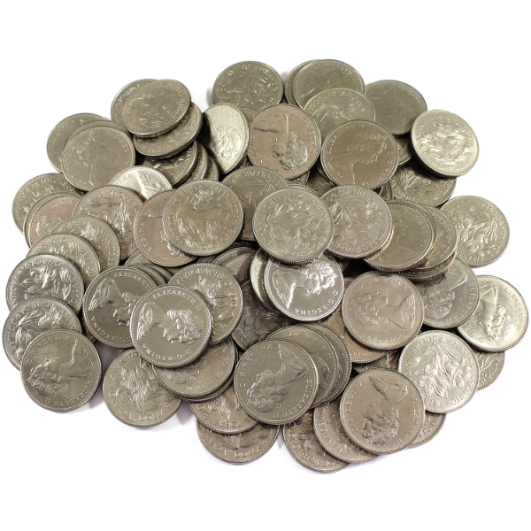 100x 1970 Nickel $1 Manitoba Centennial Dollars. 100pcs.