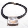 Vintage Bat-Ami 'Israel' Sterling Silver Modernist Corded Necklace