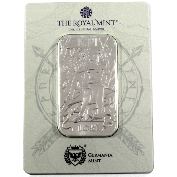 1oz The Royal Mint/Germania Mint Loki .9999 Fine Silver Bar (Tax Exempt)
