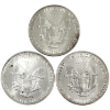 Image 2 : 1oz USA 1988-2001 $1 Silver Eagle .9993 Silver Coins. 3pcs. (Tax Exempt)