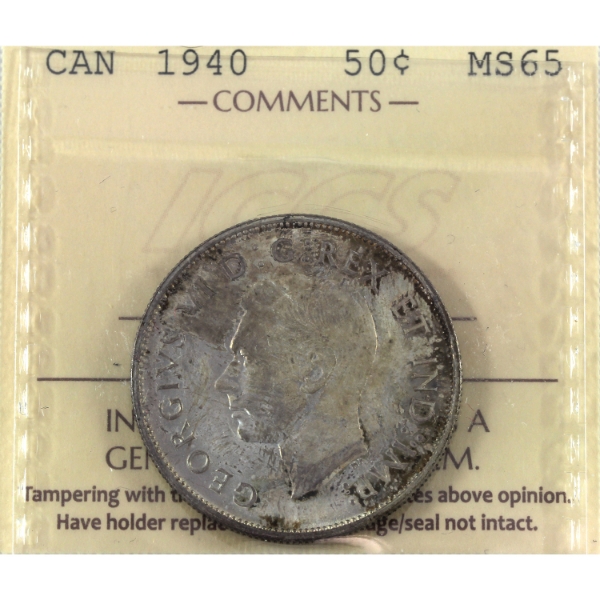 50-cent 1940 ICCS MS65