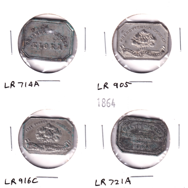 Group Lot of 4x Church Communion  Tokens