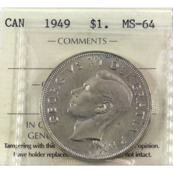 Silver $1 1949 ICCS MS64