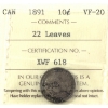 Image 1 : 10-cent 1891 22 Leaves ICCS VF20