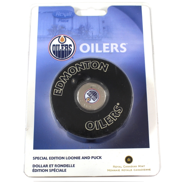 2008 Edmonton Oilers NHL $1 Loonie & Puck Set