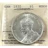 Image 1 : Silver $1 1935 ICCS MS64
