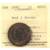 Image 1 : 1-cent 1893 ICCS MS63 Red & Brown