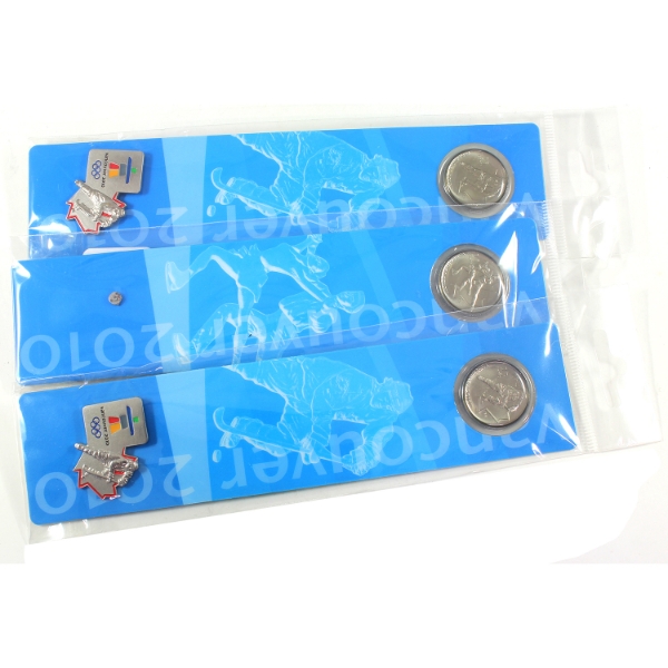 Lot of 3x 2010 Vancouver Olympics Bookmark & 2x Lapel Pins. 3pcs