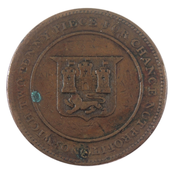Great Britain 1811-1815 1 Pound Sterling Norwich 2 Penny Robert Blake Token 44.1g-Copper, 41mm