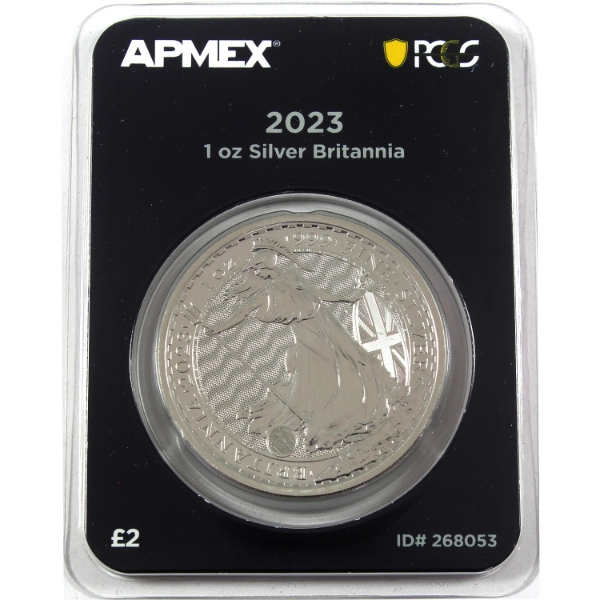 1oz Great Britain/APMEX 2023 2 Pounds Britannia .9999 Fine Silver Round (Tax Exempt)