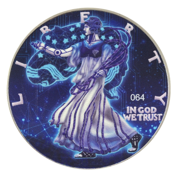 USA Silver 2022 $1 Silver Eagle - Artificial Intelligence 1oz .999 Fine Silver Coin (Tax Exempt)