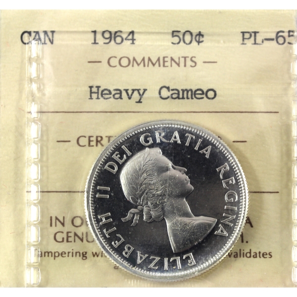 50-cent 1964 ICCS PL65 Heavy Cameo