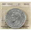 Image 1 : Silver $1 1946 ICCS MS60