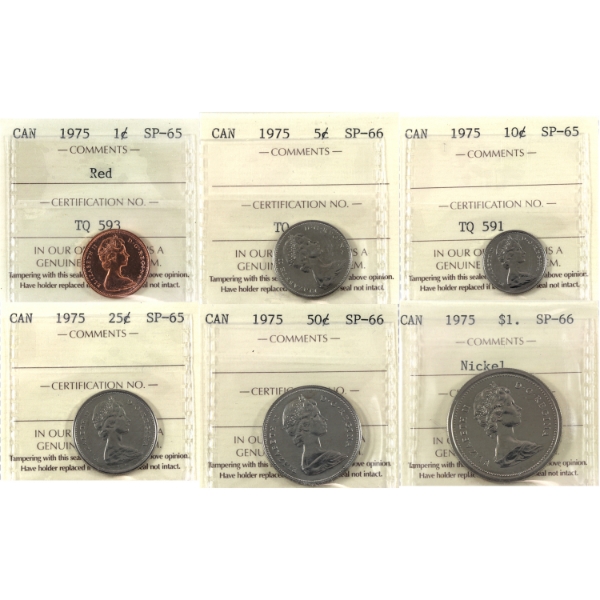 1975 Specimen Set ICCS Certified SP65 to SP66 w/ Original Holder & Outer Box