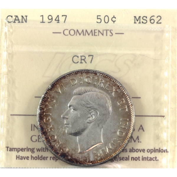 50-cent 1947 Curved 7 ICCS MS62