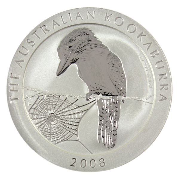 1oz Australia 2008 $1 Kookaburra .999 Fine Silver Round (Tax Exempt)