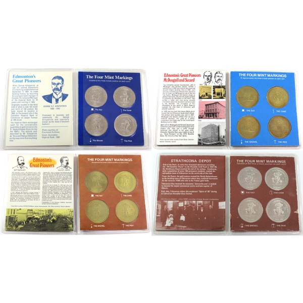 1975-1982 Edmonton, Alberta Klondike Dollar Complete Mint Sets. 4pcs.